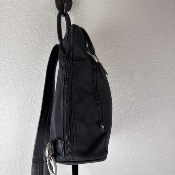 Baggallini Metro Backpack Sling Bag Purse Black Nylon RFID Protection Travel - Picture 3 of 8